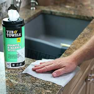 Tub O'Towels TW40-GR Granite and Marble Cleaning Wipes, 8 in L, 7 in W, 1-Ply, Mild, Polypropylene