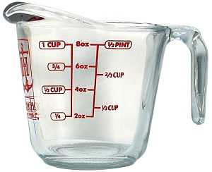 Anchor Hocking 551750L13 Measuring Cup, Glass, Clear