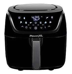 PowerXL PXLVP-4B Air Fryer, 4 qt Capacity, 1200 W, 1-Basket, Digital Control, Black