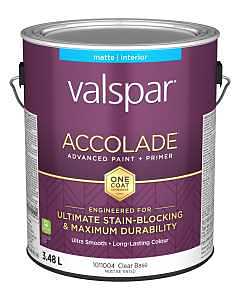 Accolade 029.1011004.007 Interior Paint and Primer, Acrylic, Matte, Clear, 1 gal, 37 sq-m Coverage Area