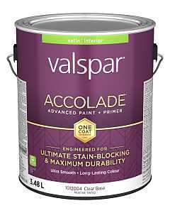 Accolade 029.1012004.007 Interior Paint and Primer, Acrylic, Satin, Clear, 1 gal, 37 sq-m Coverage Area