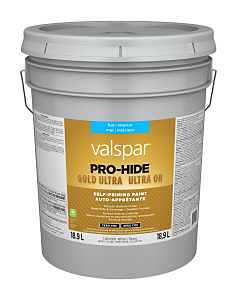 Pro-Hide Gold Ultra 029.1061000.008 Interior Self-Priming Paint, Flat, White, 5 gal, 37 sq-m Coverage Area