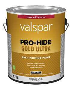 Pro-Hide Gold Ultra 029.1062000.007 Interior Self-Priming Paint, Eggshell, White, 1 gal, 37 sq-m Coverage Area