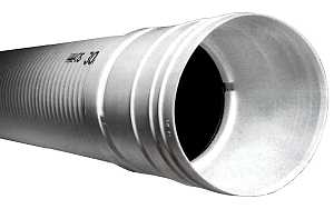 ADS 4550010 Triple-Wall Pipe, 4 in, 10 ft L, Bell x Spigot, HDPE, White