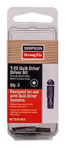 QuikDrive BITTX25-RC3 Driver Bit, T20 Drive, 6-Lobe, Torx Drive