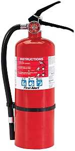 First Alert PRO5 Fire Extinguisher, 5 lb, Monoammonium Phosphate, 3-A:40-B:C Class, Wall