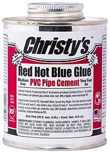 Christy's RH-RHBV-PT-24 Solvent Cement, 1 pt, Can, Medium Syrupy Liquid, Blue