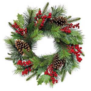 Puleo Asia Limited 312-4459-W22 Classic Christmas Wreath, 22 in