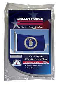 Valley Forge BTUSAF3 Military Air Force Flag, Nylon, Dark Blue Background, 5 ft L, 3 ft W