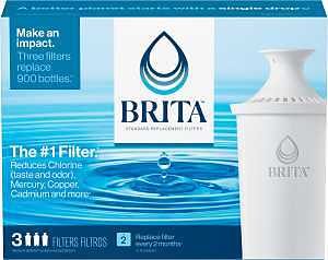 Brita 635503PAK3 Replacement Filter, For: Brita Standard Pitcher and Dispenser, 3/PK