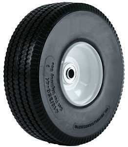 MARTIN Wheel 354DCSWPU242 Flat-Free Hand Truck Wheel, 410/350-4 Tire, Polyurethane/Steel, White