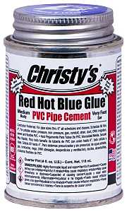 Christy's RH-RHBV-QP-48 Solvent Cement, 0.25 pt, Can, Medium Syrupy Liquid, Blue