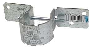 Simpson Strong-Tie PGT Series PGT1.5Z-R Pipe Grip Tie, 6-1/2 in W, 12 ga Thick Material, Steel, ZMAX