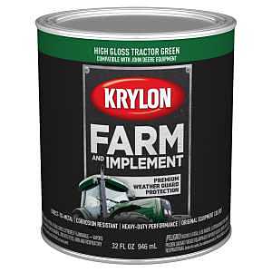 Krylon Farm & Implement Series K02023000 Farm Equipment Paint, High-Gloss, John Deere Green, 1 qt