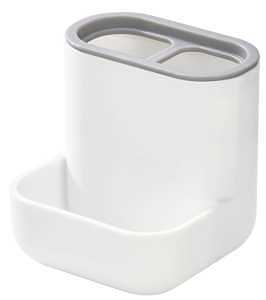 iDESIGN 28552 Toothbrush Holder, Plastic, Gray/White