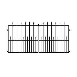 Nuvo Iron TEDGQF1 Tiger Eye Double Gate, 29 in W Gate, 34 in H Gate, Metal Frame, Black