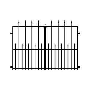 Nuvo Iron TEDGQF2 Tiger Eye Double Gate, 48 in W Gate, 34 in H Gate, Metal Frame, Black