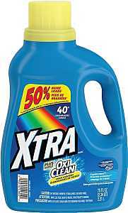 Xtra 41602 Laundry Detergent, 75 oz, Bottle, Liquid, Clean Crystal