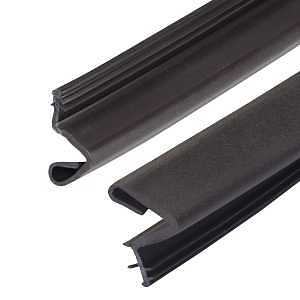 M-D 43347 Slide-On Door Seal, 1-1/8 in W, 81 in L, Rubber, Brown