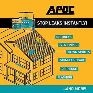 APOC AP-1099 Roof Cement, Black, Liquid, 10.1 oz Tube