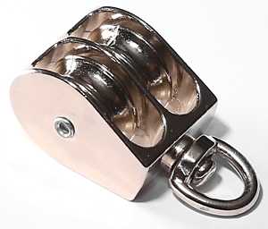 Baron 0178ZD-1 Swivel Eye Pulley, 1/4 in Rope, 1 in Sheave, Zinc