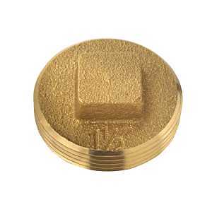 Oatey 42369 Cleanout Pipe Plug, 1-1/2 in, Raised Head, Brass