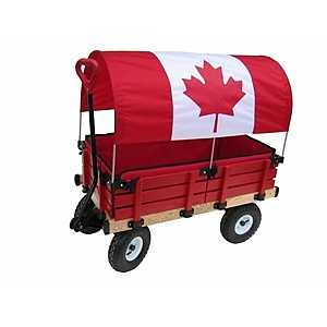 Millside Industries 04879 Classic Kid's Wagon, 600 lb Capacity, Hardwood, Red, Pneumatic Wheel