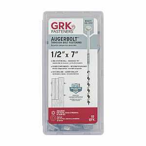 GRK Fasteners AugerBolt Series 81271 Through Bolt Fastener, Coarse Thread, 7 in OAL, Steel, Galvanized