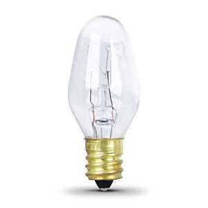 Feit Electric BP4C7/4/CAN Incandescent Bulb, Clear Lamp, 7/8 in D x 2-1/8 in H Dimensions, 4 W, C7 Lamp