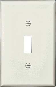 Eaton PJ1W Wallplate, 6 in L, 3-1/2 in W, 1-Gang, Polycarbonate, White, High-Gloss