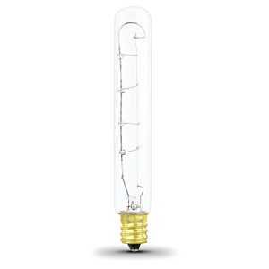 Feit Electric BP40T61/2 Incandescent Bulb, 40 W, T6-1/2 Lamp, E17 Lamp Base, 370 Lumens, 2700 K Color Temp, Soft White