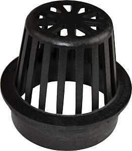 DrainTech 0443SDB Atrium Grate, 4 in Dia, Round, Polyethylene, Black