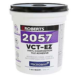 Roberts 2057-0 Adhesive, Paste, Non-Offensive, Very Mild, Creamy Tan, 1 qt Pail