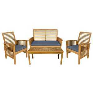 Leigh Country Sequoia TX 36430 Conversation Set, Acacia Hardwood, Natural, 4-Piece