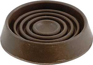 Shepherd Hardware 9075 Caster Cup, Round, 1-1/2 in Dimensions, Rubber, Brown, 4/PK