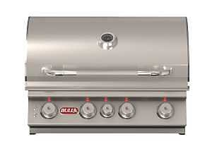 Bull Angus 47628 Gas Grill Head, 75000 Btu, LP, 4-Burner, 210 sq-in Secondary Cooking Surface, Stainless Steel Body