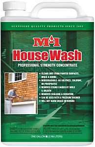 M-1 HW1G House Wash Cleaner, Liquid, Mild, Yellow, 1 gal, Bottle