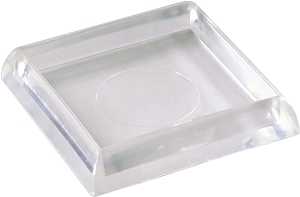 Shepherd Hardware 9089 Caster Cup, Square, 1-7/8 in Dimensions, Clear, 4/PK