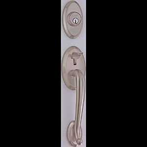 Taymor Professional Series 34-FV0557 Handleset, Keyed Different Key, Brass, Antique Nickel, 2-3/8 to 2-3/4 in Backset