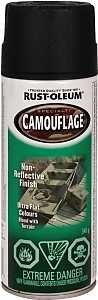 Specialty 259513 Camouflage Spray Paint, Ultra Flat, Black, 340 g