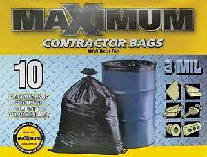 Maximum 33441 Contractor Garbage Bag, LLDPE