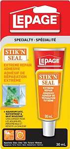 LePage Stik'N Seal 1366092 - 30ML Extreme Repair Adhesive, Clear, 30 mL Carded Tube