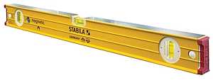 Stabila 38624 I-Beam Level, 24 in L, 3-Vial, Magnetic, Aluminum, Yellow