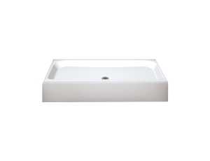 Maax Finesse Series 105623-000-002-00 Shower Base, 60 in L, 32 in W, 7 in H, Acrylic, White, Alcove Installation