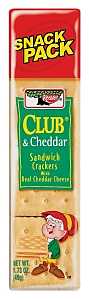 Keebler KCLUBC12 Sandwich Crackers, Club and Cheddar Flavor, 1.73 oz