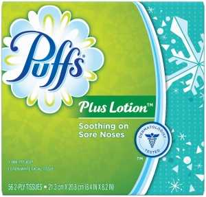 Puffs 34864 Facial Tissue, 8.4 in L, 8.2 in W, 2-Ply