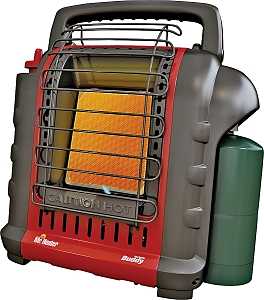 Mr. Heater F232000 Portable Buddy Heater, 9 in W, 15 in H, 4000, 9000 Btu Heating, Propane, Gray/Red