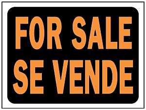 Hy-Ko Hy-Glo Series 3064 Identification Sign, 8-1/2 x 12 in Dimensions, FOR SALE SE VENDE, Fluorescent Orange Legend