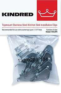 Franke KCLIP8/F Sink Clip, Stainless Steel, For: Countertops up to 1-1/4 in