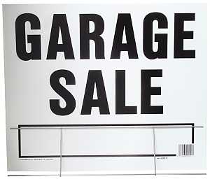 Hy-Ko LGS-2 Lawn Sign, Garage Sale, Black Legend, White Background, Plastic, 19 in H x 24 in W Dimensions